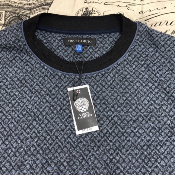 Vince Camuto Slim Fit Diamond Textured Sweater - Picture 4 of 7